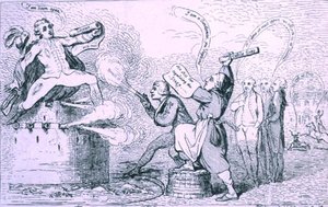 1787年にS.W.Foresが出版した『Theatrical War』（エッチング）。 作： James Gillray