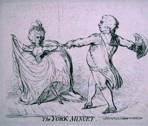 ハンナ・ハンフリーが1791年に出版した「ヨーク・メヌエット」（エッチング） 作： James Gillray