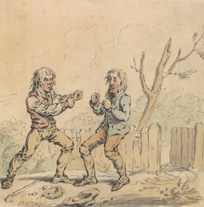 殴り合いの二人の男 作： James Gillray