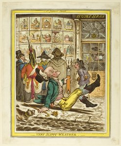 非常に滑りやすい天気 作： James Gillray