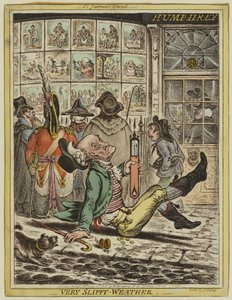 非常に滑りやすい天候 作： James Gillray