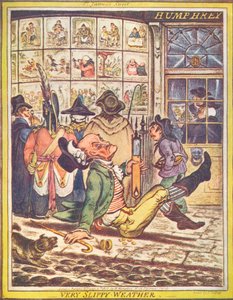 非常に滑りやすい天気、1808 作： James Gillray