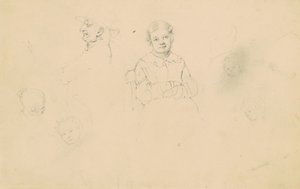 図の研究、1833年から43年（織紙上のグラファイト） 作： James Goodwin Clonney