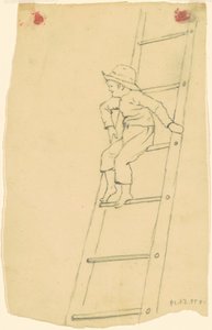 はしごの上の少年 作： James Goodwyn Clonney