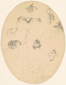犬と座っている男の子の研究 [直訳] 作： James Goodwyn Clonney