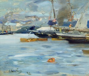係留されたヨット、オーバン、1893 作： James Guthrie