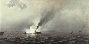 モニターとメリマック、1874-75 作： James Hamilton
