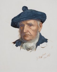 男の頭、1885年（カードに油彩） 作： James Hayllar
