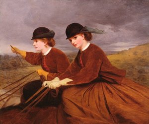 On the Downs-サイドサドルに乗る2人の女性 作： James Hayllar