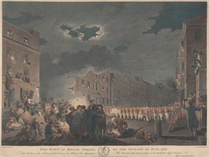 1780年6月7日のブロード・ストリートでの暴動 作： James Heath