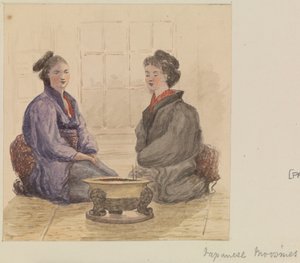 日本の「ムースメ」、1868年頃（水彩画） 作： James Henry Butt