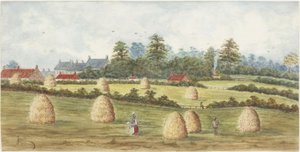 Meadowell FarmのChirton（紙に水彩とボディカラー） 作： James Henry Cleet