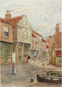 Old Shields（カードに置かれた紙に水彩、ボディカラー、鉛筆） 作： James Henry Cleet