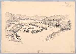 川の急流、1908 年 5 月 13 日、ワシントン貿易委員会の夕食会のデザイン 作： James Henry Moser