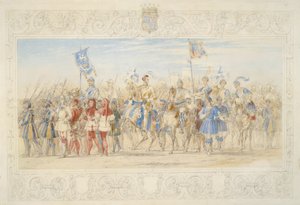 Archibald William Montgomerie、Egglin伯爵、Lord of the Tournament（紙に鉛筆、トイレ、ボディカラー） 作： James Henry Nixon
