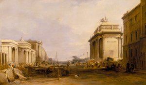 ハイド・パーク・コーナーとコンスティテューション・アーチ」1833年頃 作： James Holland