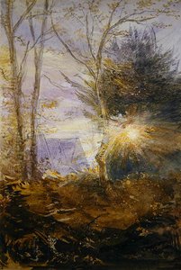 サリー州アビンガーの日の出（水彩・紙） 作： James Holland