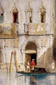 ヴェネツィアのパラッツォフォスカリの階段、1844年（紙に鉛筆、インク、ガッシュ、トイレ） 作： James Holland