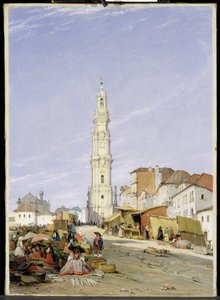 聖職者の塔、ポルト、ポルトガル、1837 作： James Holland