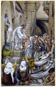 そして、すべての都市はドアで集まりました、「キリストの生涯」のイラスト、1884-96年（板紙にトイレとガッシュ） 作： James Jacques Joseph Tissot