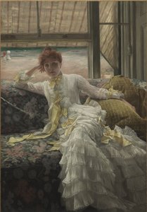 1878年、海辺の船に乗る 作： James Jacques Joseph Tissot