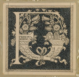 大文字F、主イエス・キリストの生涯からの挿絵（紙にインク） 作： James Jacques Joseph Tissot