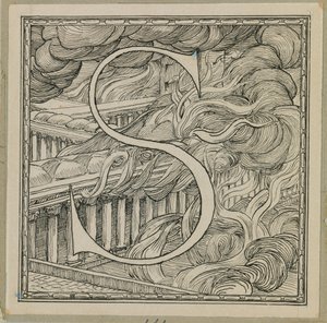 大文字S、主イエス・キリストの生涯からの挿絵（紙にインク） 作： James Jacques Joseph Tissot