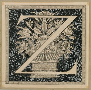 大文字Z、私たちの主イエスキリストの生涯のイラスト（紙にインク）