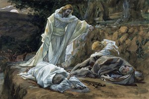 あなたは私と一緒に1時間見ることができませんか？、「キリストの生涯」のイラスト、1886-94年（板紙にトイレとガッシュ） 作： James Jacques Joseph Tissot