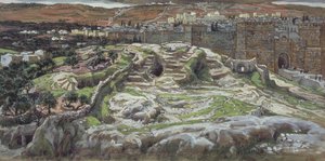 ゴルゴタと主の時代の聖墳墓、「キリストの生涯」のイラスト、1886-94年（板紙にトイレとガッシュ）
