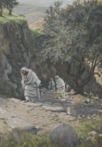 彼はエフライムに向かう途中、私たちの主イエス・キリストの生涯からの挿絵、1886-96年（紙の黒鉛の上にトイレ） 作： James Jacques Joseph Tissot