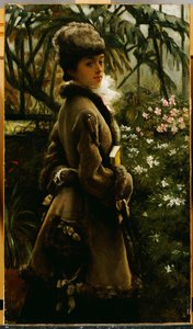 温室で、1867年から69年頃 作： James Jacques Joseph Tissot