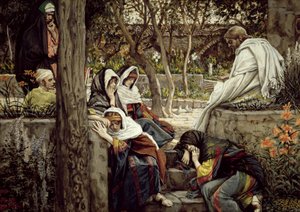 ベサニーでのイエス、キリストの生涯の挿絵、1886-96年（板紙にガッシュ） 作： James Jacques Joseph Tissot