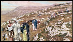 ガリラヤに向かう途中のイエス、「キリストの生涯」のイラスト、1886-96年（板紙にガッシュ） 作： James Jacques Joseph Tissot