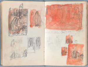 1880年代後半の私たちの主イエス・キリストの生涯のためのスケッチのアルバムのページ（グラファイトと紙に洗う） 作： James Jacques Joseph Tissot