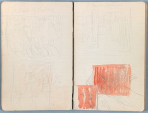 1880年代後半の私たちの主イエス・キリストの生涯のためのスケッチのアルバムのページ（グラファイトと紙に洗う） 作： James Jacques Joseph Tissot