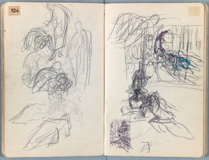 1880年代後半の私たちの主イエス・キリストの生涯のためのスケッチのアルバムのページ（グラファイトと紙に洗う） 作： James Jacques Joseph Tissot