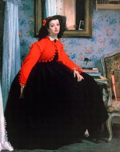 Mlle LLの肖像、赤いジャケットの若い女性、1864年。 作： James Jacques Joseph Tissot