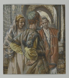 キレニア人サイモンと彼の2人の息子アレクサンダーとルーファス、私たちの主イエスキリストの生涯のイラスト、1886-94年（紙の黒鉛の上にトイレ） 作： James Jacques Joseph Tissot