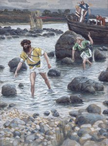 聖ヤコブと聖ヨハネの召命、「キリストの生涯」の挿絵、1886-94年（板紙にトイレとガッシュ） 作： James Jacques Joseph Tissot