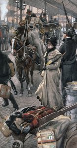 出発プラットフォーム、ビクトリア駅 (鉛筆と水彩) 作： James Jacques Joseph Tissot
