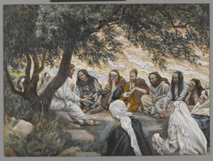 使徒への勧め、私たちの主イエス・キリストの生涯からの挿絵（紙の黒鉛の上にトイレ） 作： James Jacques Joseph Tissot