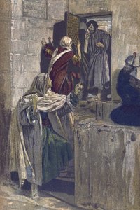 The First Denial of Saint Peter - The First Denial of Saint Peter - from "The Life of Our Lord Jesus Christ" - 1899 by James Tissot - La vie de notre seigneur Jesus Christ, by Jacques Joseph (Jacques Joseph) Tissot dit James Tissot (1836-1902)