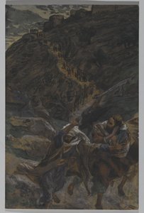 使徒の飛翔、私たちの主イエス・キリストの生涯からの挿絵、1886-94（紙の黒鉛の上にトイレ） 作： James Jacques Joseph Tissot