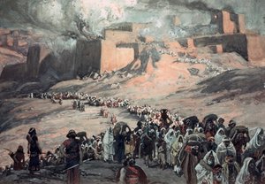 囚人たちの飛行」（ボード上のガッシュ 作： James Jacques Joseph Tissot