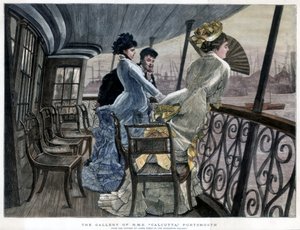 HMSカルカッタのギャラリー、ポーツマス、c1850-1900。 作： James Jacques Joseph Tissot