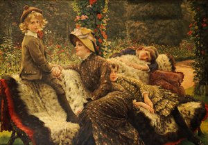 庭のベンチ、1882 作： James Jacques Joseph Tissot