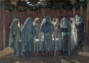 ユダヤ人の過越祭、「キリストの生涯」のイラスト、1884-96年（板紙にトイレとガッシュ） 作： James Jacques Joseph Tissot