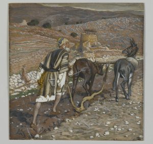 耕作の男、主イエス・キリストの生涯からの挿絵（紙の黒鉛の上にトイレ） 作： James Jacques Joseph Tissot
