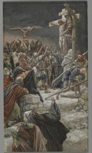 善き泥棒の恩赦、私たちの主イエス・キリストの生涯からの挿絵、1886-94（紙の黒鉛の上にトイレ）
